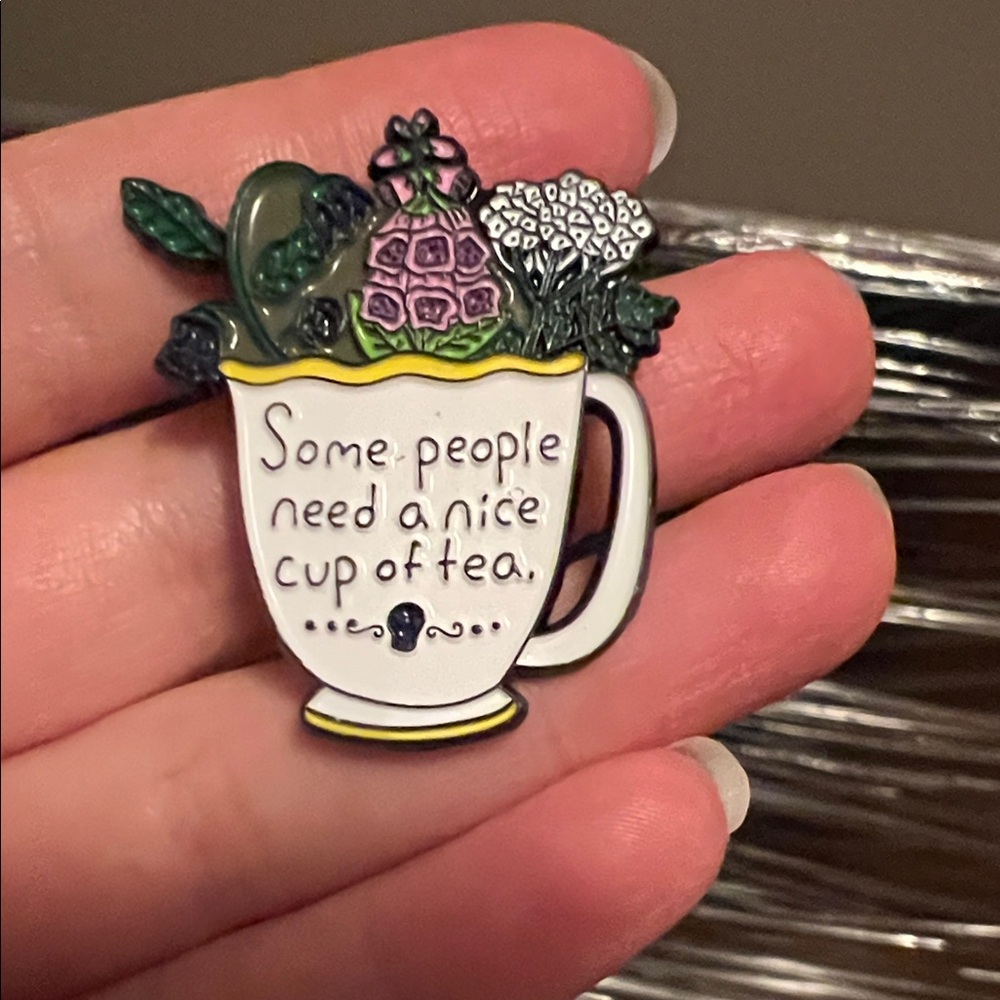 Floral Tea Cup Enamel Pin